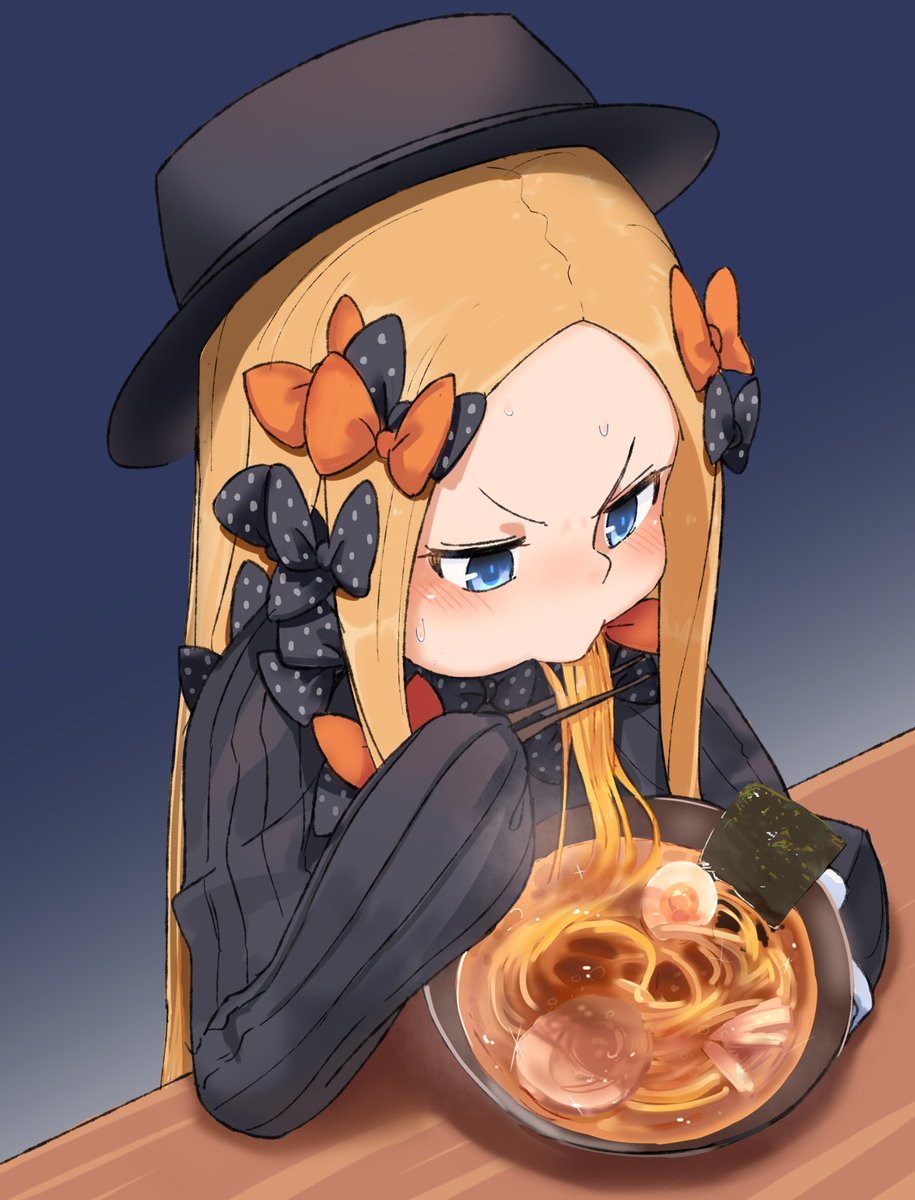 Fgo 汗を垂らしながらおいしそうにラーメンを啜るアビーちゃん